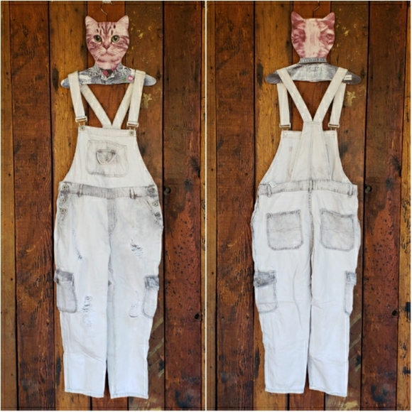 Zara Denim - Zara Distressed Jean Overalls